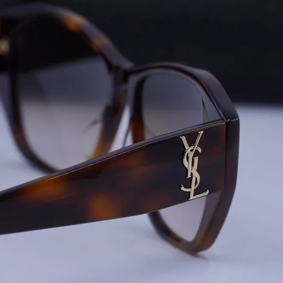 Saint Laurent SL M8 003 Geometric Sunglasses – Havana/Brown - Picture 9 of 10